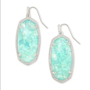 Kendra Scott Elle Macrame Lilac Abalone earrings in silver color